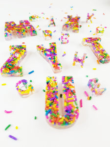 A Set of Tropical Twist  Rainbow Sprinkle Letters (minis)