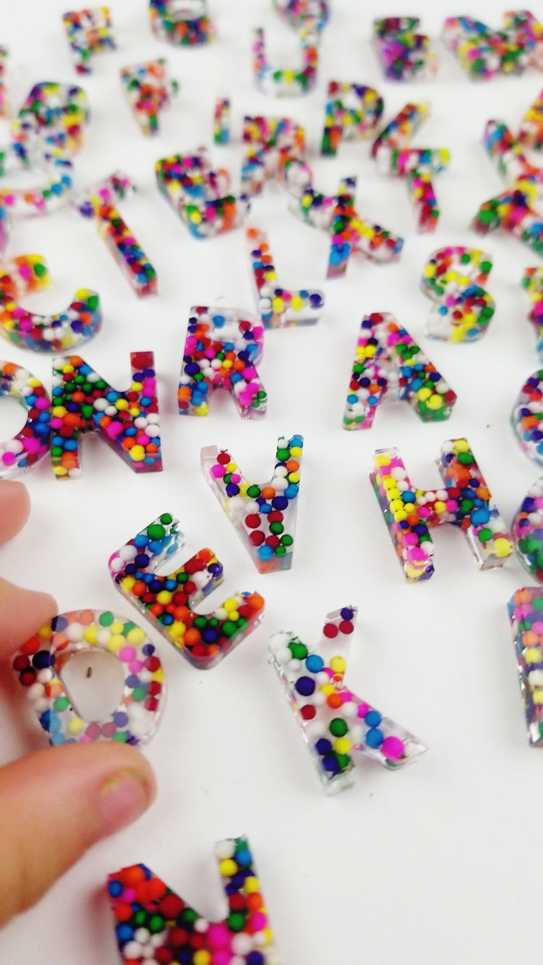 A Set of Mini Rainbow Sprinkle Letters