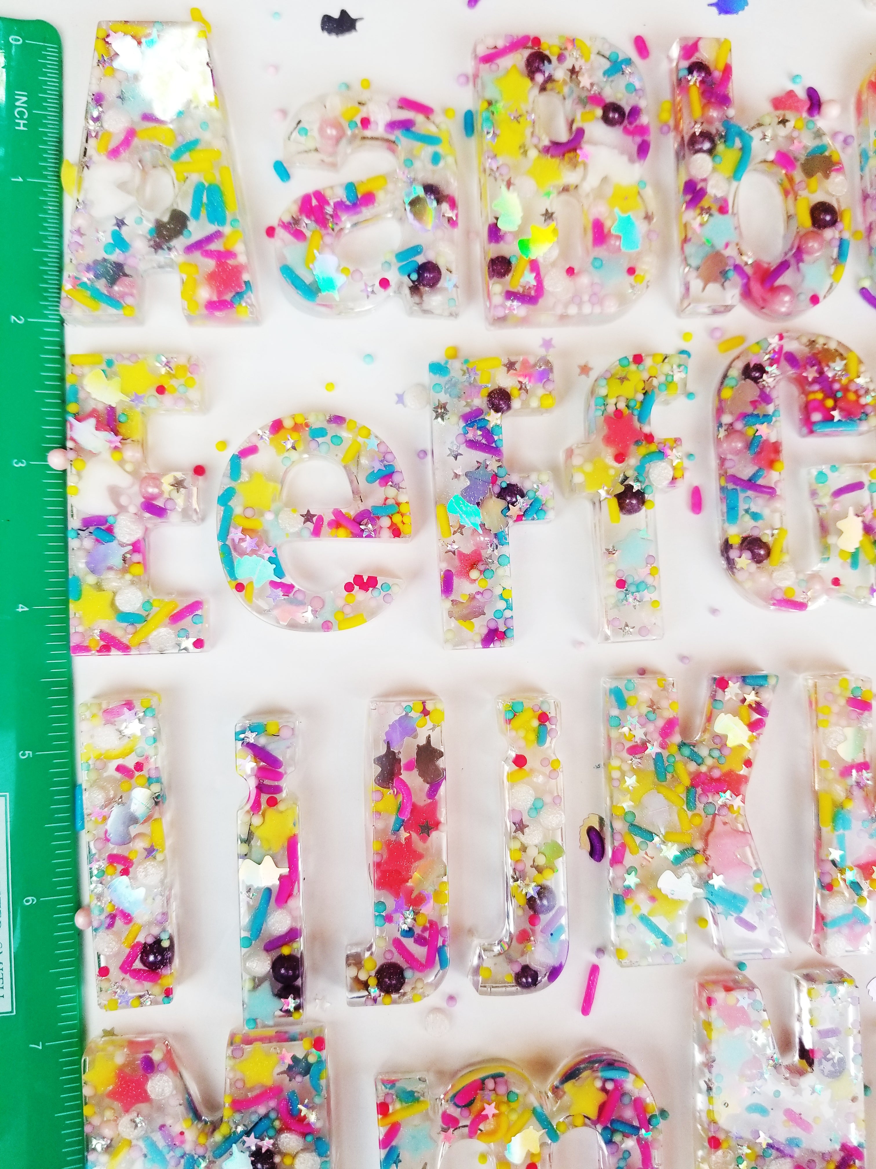 A Set of Disco Unicorn Sprinkle letters(UPPERCASE)