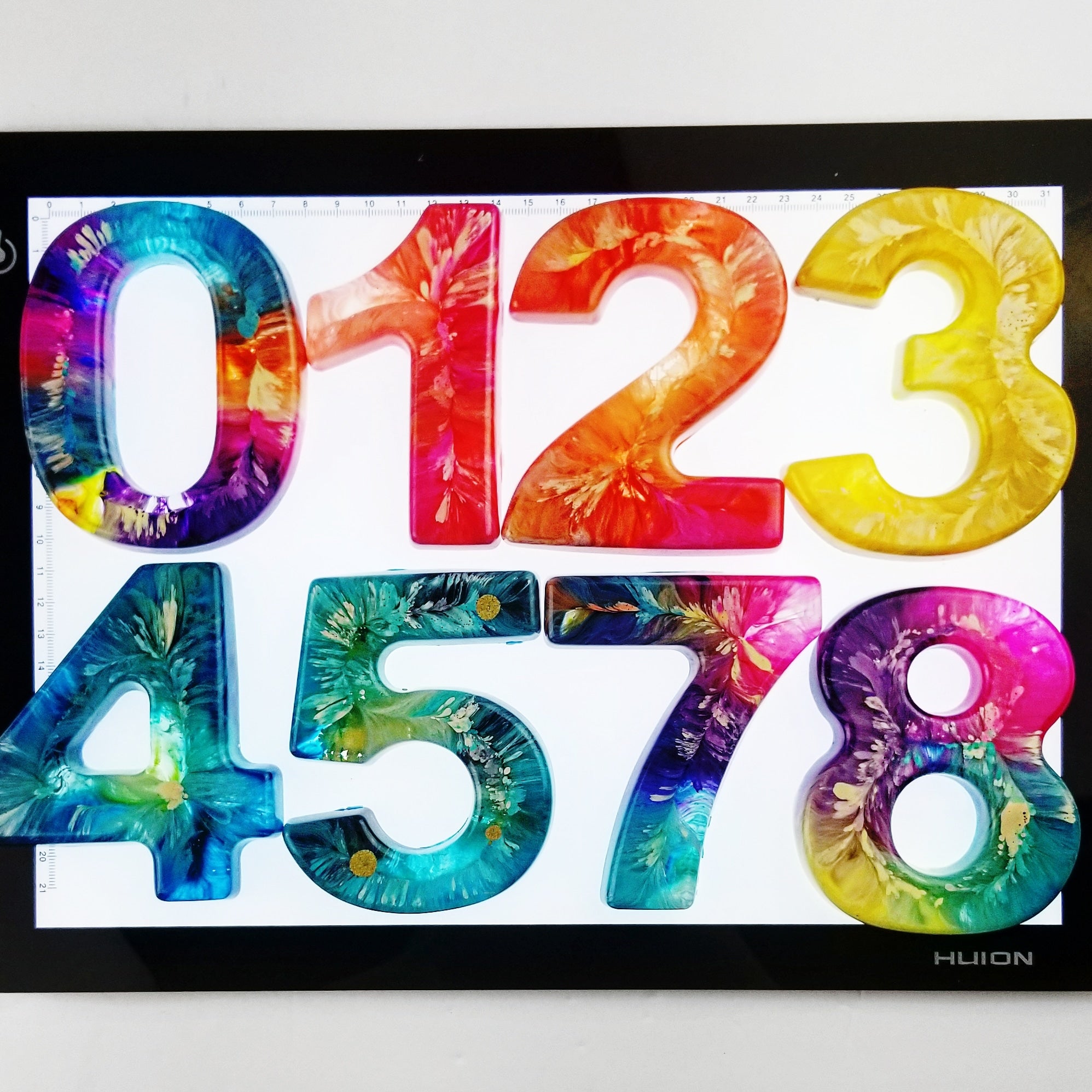 A Set of Psychedelic Resin Numbers -Combo