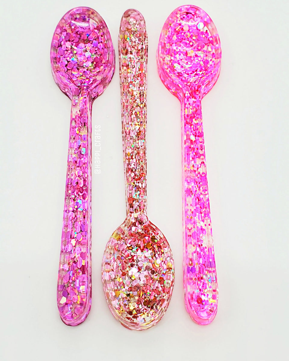 A Pink Glitter Spoon Happi Crafts