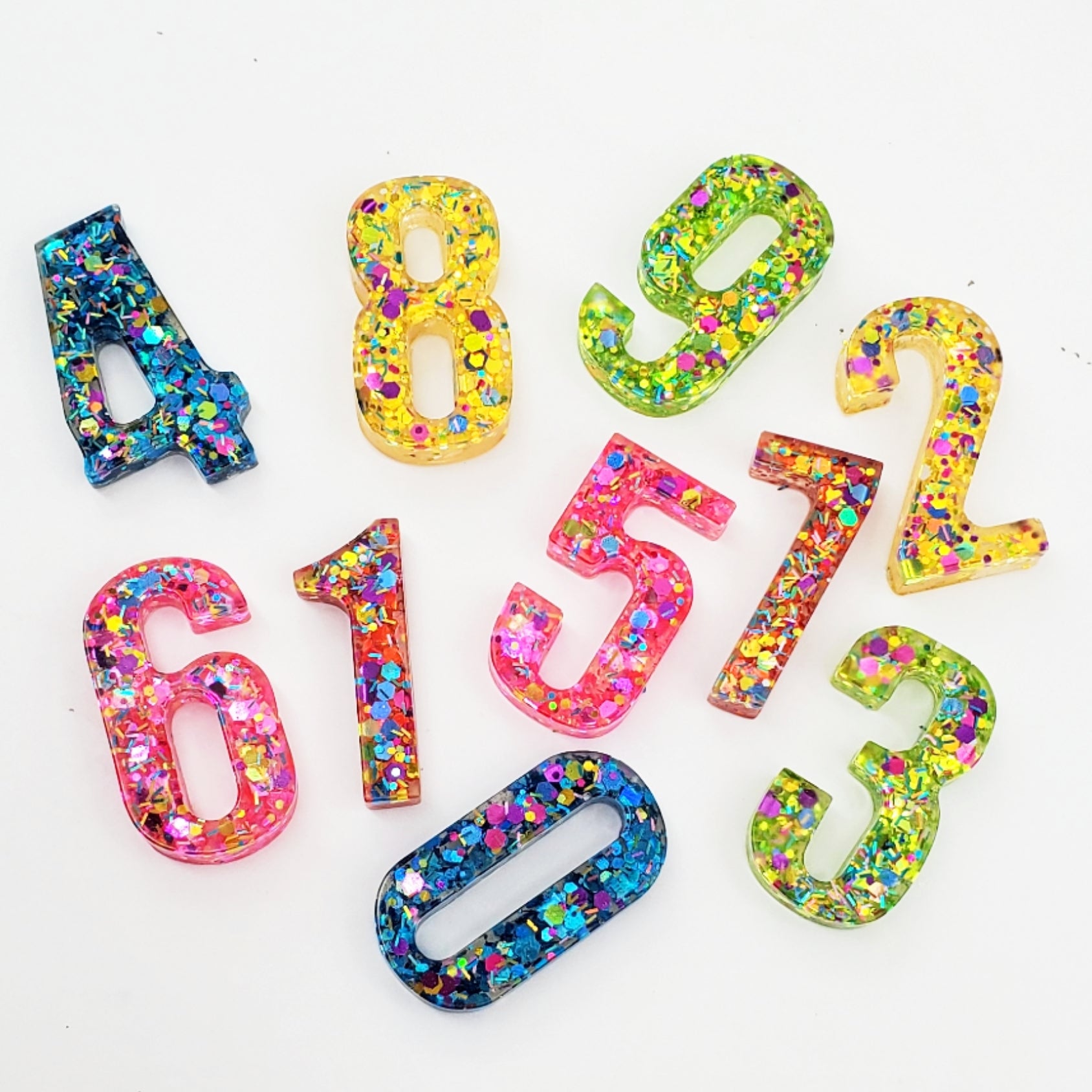 Rainbow Glitter Numbers